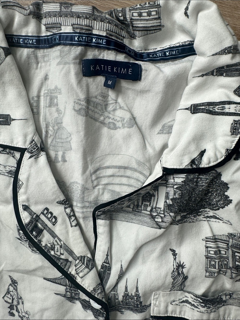 Katie Kime New York Toile Woven Shorty Pajama Set - Picture 5 of 6